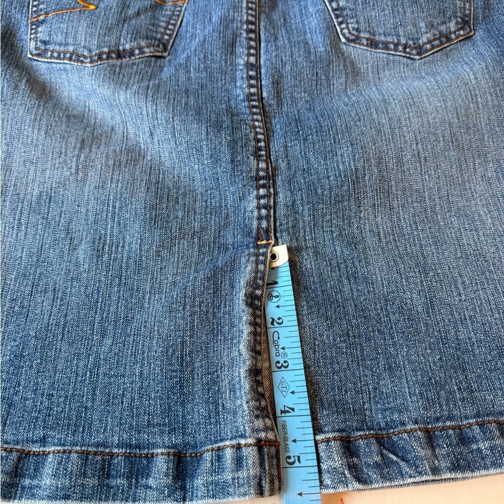 Bay Studio Petite Denim Skirt 14P Classic Blue Stretch Pencil - Picture 7 of 8